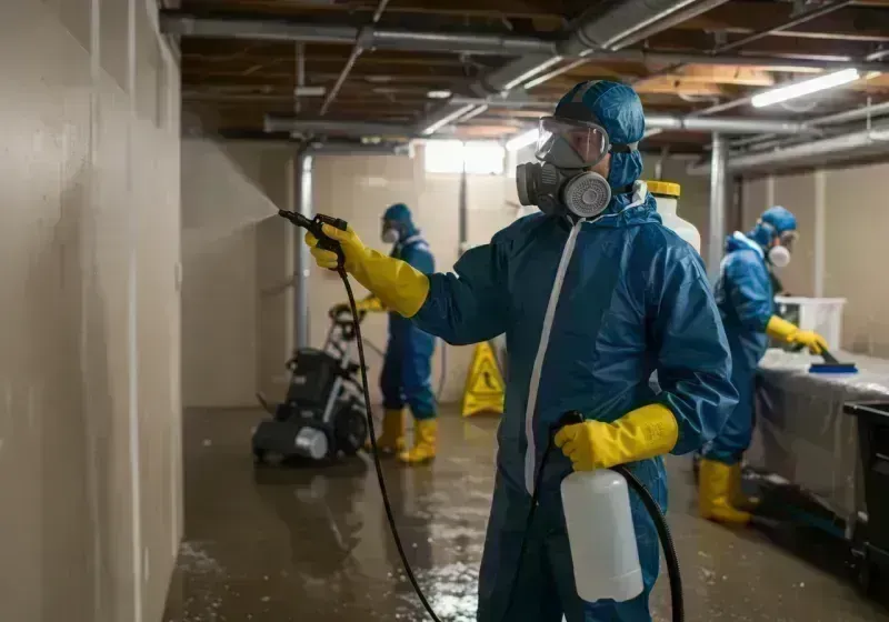 Basement Sanitization and Antimicrobial Treatment process in McChord Air Force Base, WA